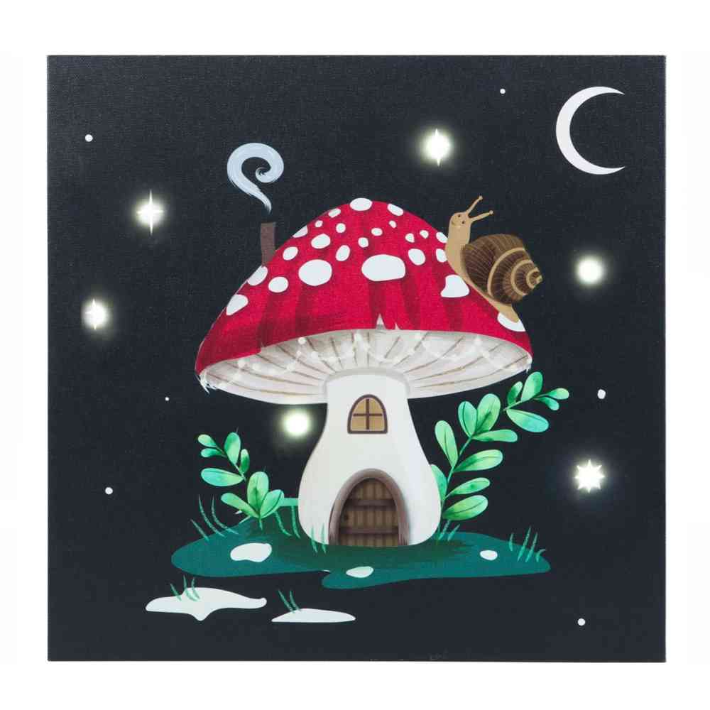 Something Different - Gnome Sweet Gnome Light Up Canvas afbeelding - Multicolours